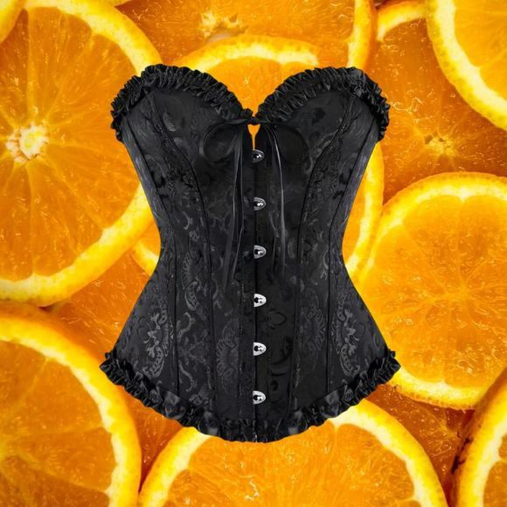 Women's Lace Up Back Sexy Floral Corset, Shaping Body Top Size L (8/10)